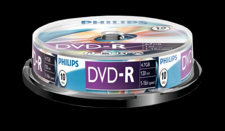Philips DVD-R 4,7 GB 16x spindle 10 stuks
