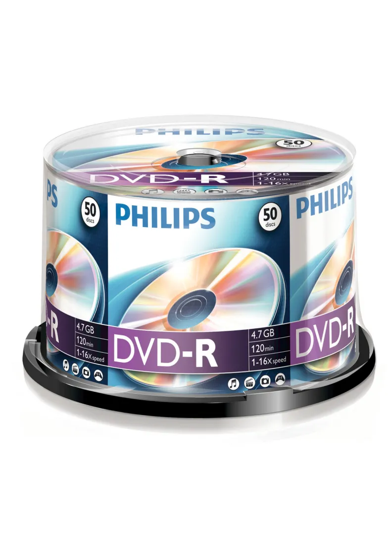 Philips DVD-R 4,7 GB 16x spindle 50 stuks