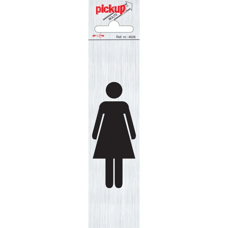 Pictogram dames verticaal aluminium 6,5 x 4,4 cm