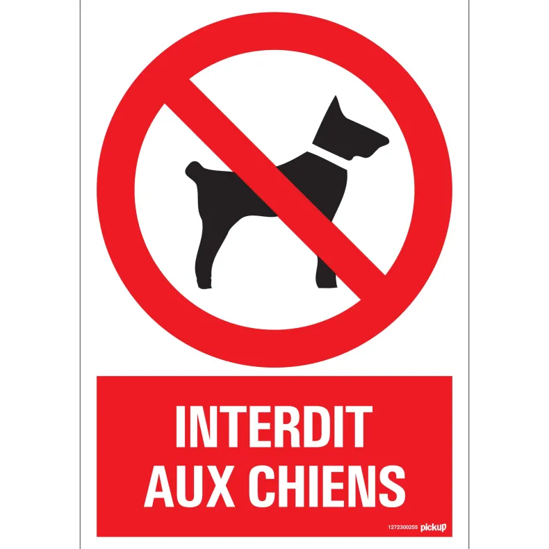 Pictogram interdit aux chiens 23 x 33 cm
