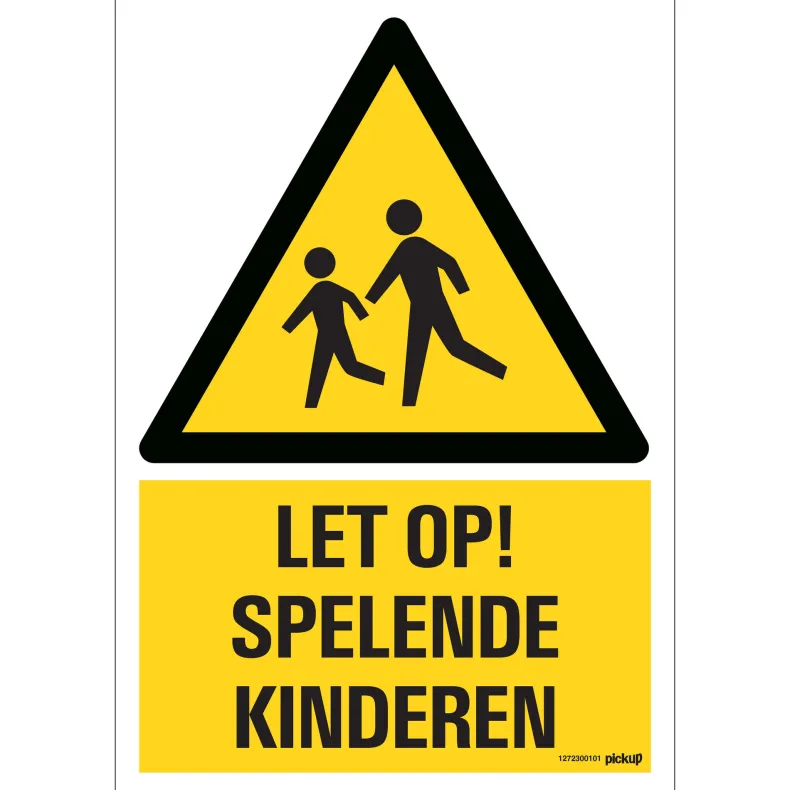 Pictogram let op spelende kinderen 23 x 33 cm