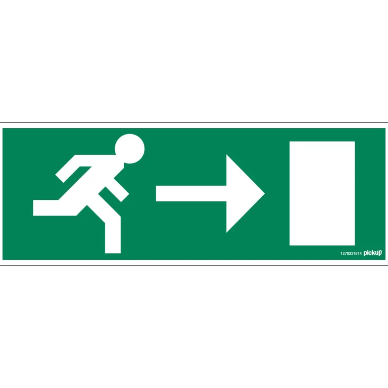 Pictogram nooduitgang rechts 33 x 12 cm