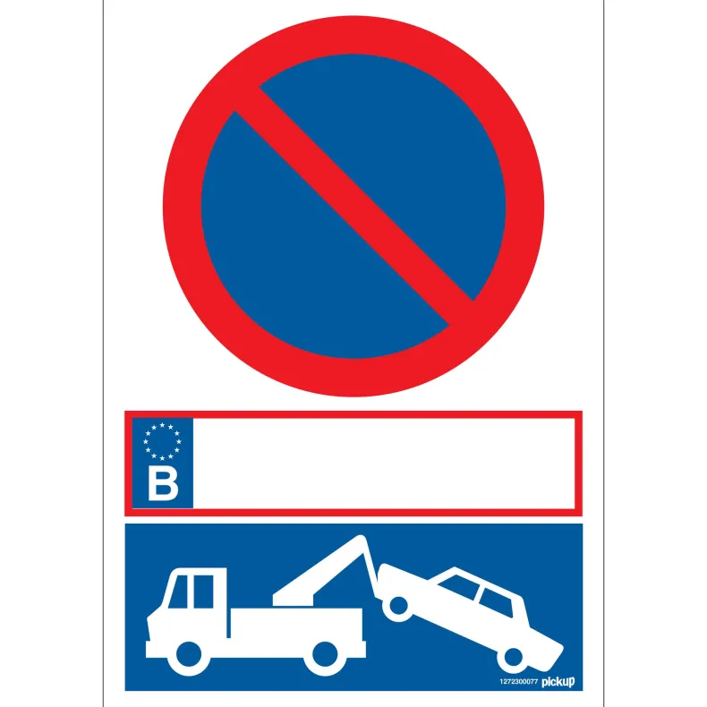 Pictogram parkeerverbod kenteken 23 x 33 cm