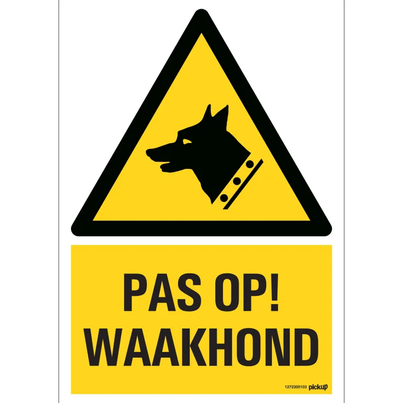 Pictogram pas op waakhond 23 x 33 cm