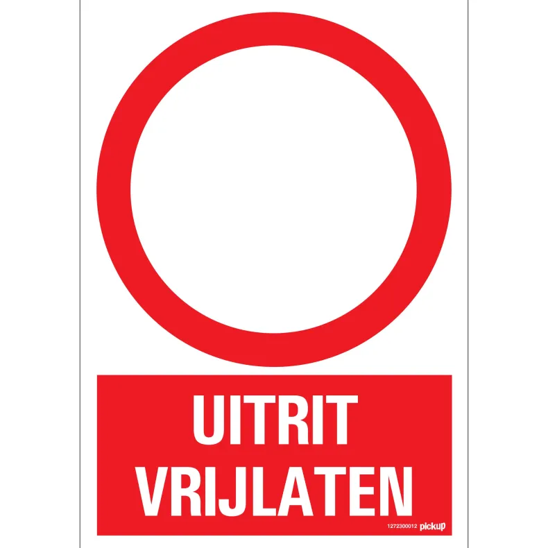 Pictogram uitrit vrijlaten 23 x 33 cm