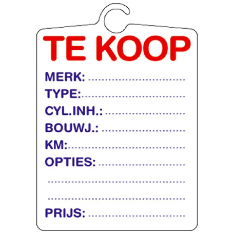Plaat 'te koop'