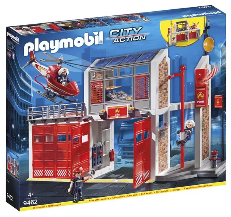 Playmobil City Action Grote Brandweerkazerne Helicopter - 9462