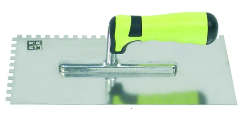 Pleistertruweel roestvrij getand met 2 componenten handgreep 280 x 130 mm