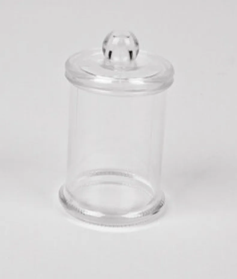 Plexi cilinder potje met deksel 10 stuks