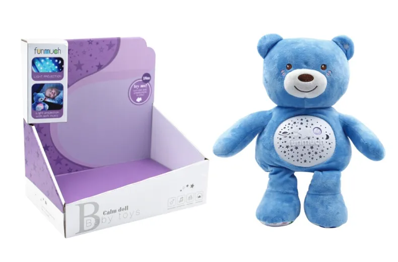 Pluche beer projector met muziek