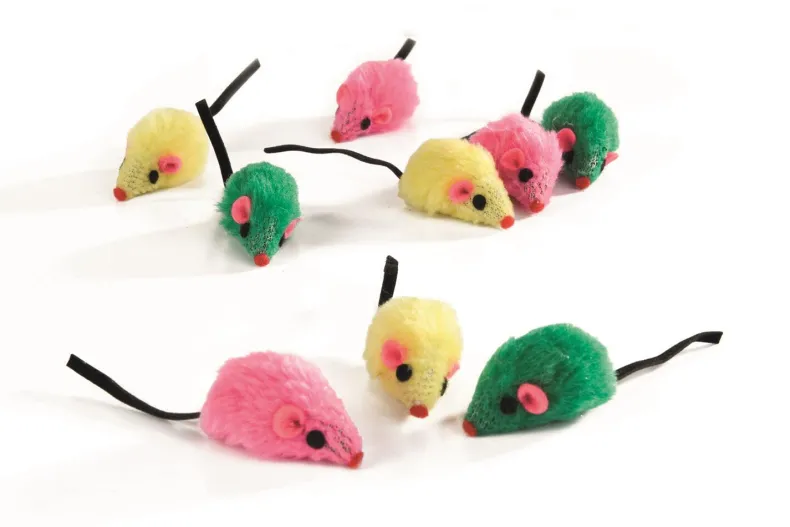 Pluche speelmuisjes colori 5 cm