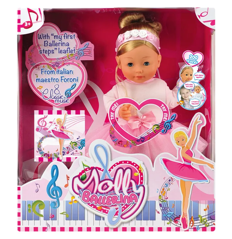 Pop Molly Ballerina - Met Pianomuziek - Met Ballerinaschoenen voor Kinderen - 40cm