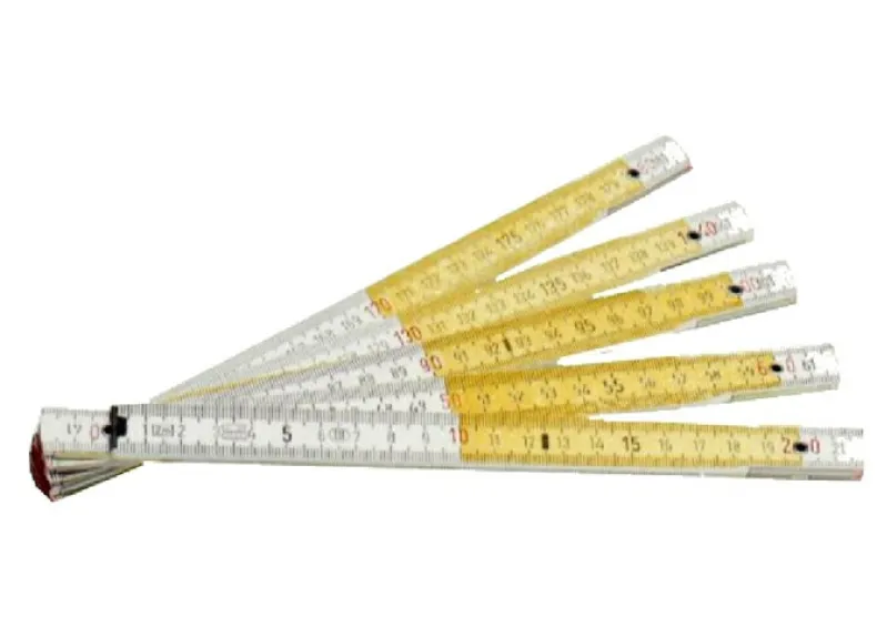 Professionele vouwmeter wit / geel 2 m