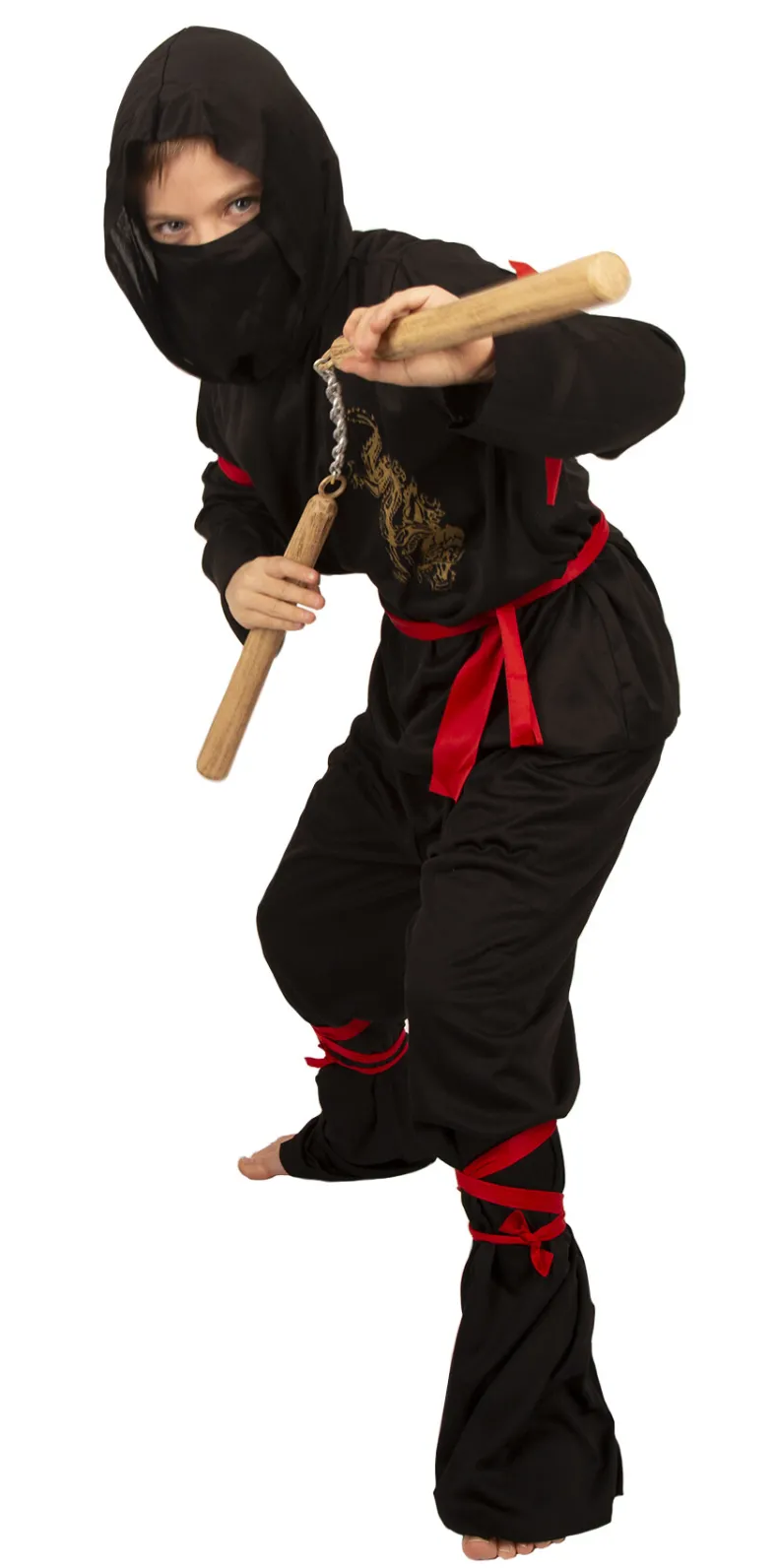 Ninja Kostuum Gouden Draak  - Maat 140