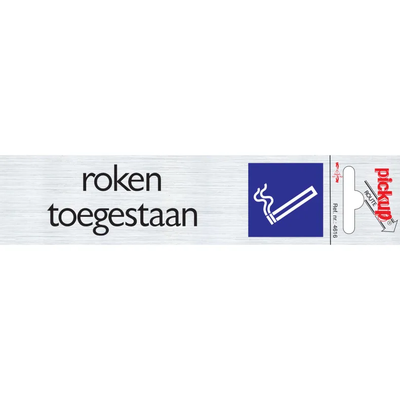 Pictogram roken toegestaan aluminium 6,5 x 4,4 cm