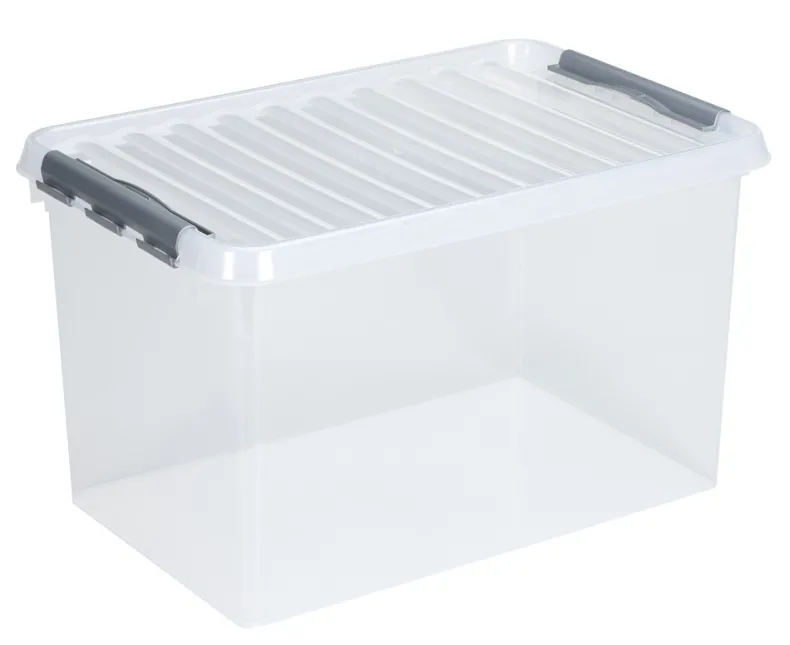 Q - line opbergbox 62 L transparant / metaal