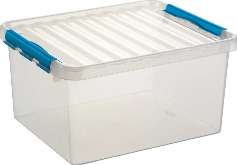 Q - line opbergbox 36 L blauw transparant