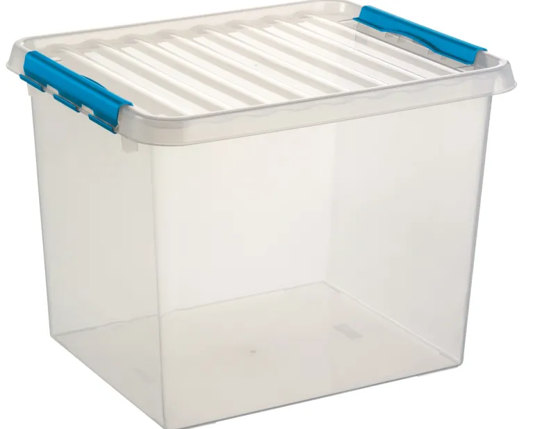 Q - line opbergbox 52 L blauw transparant