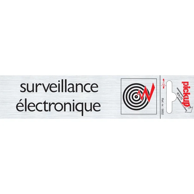 Pictogram magasin surveillance aluminium 16,5 x 4,4 cm