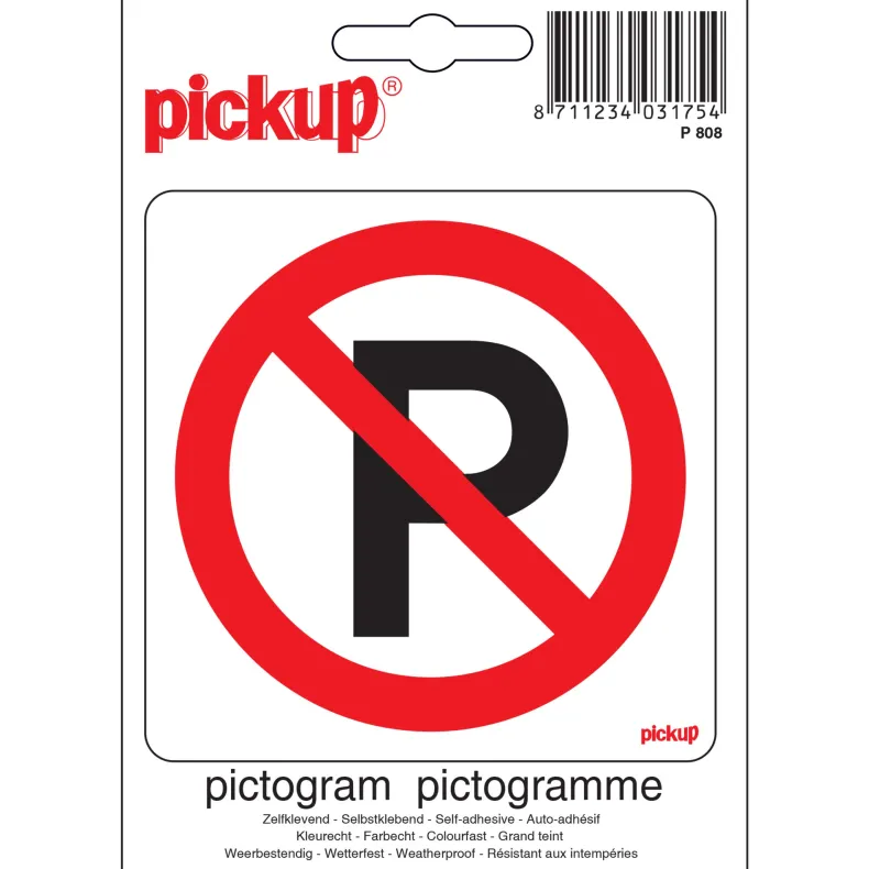 Pictogram verbod parkeren 10 x 10 cm