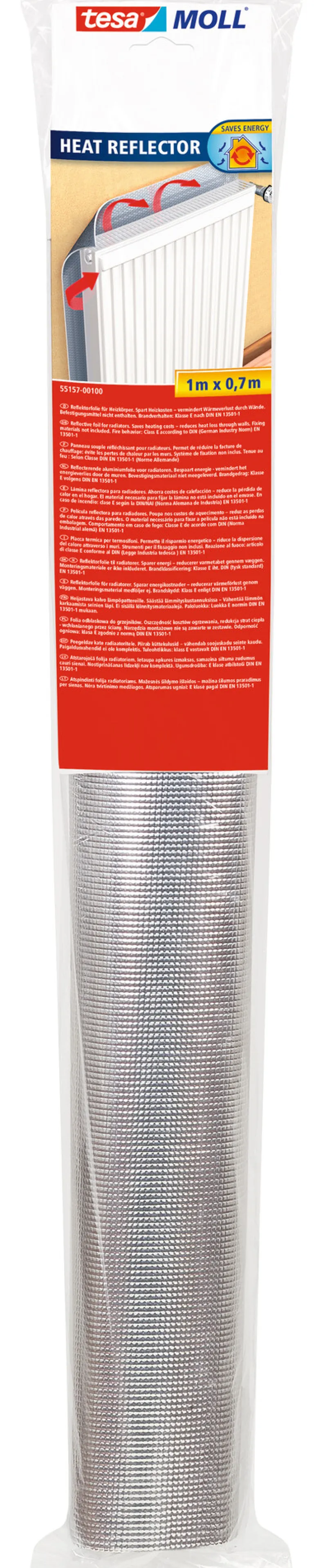 Radiatorfolie 100 cm x 70 cm aluminium