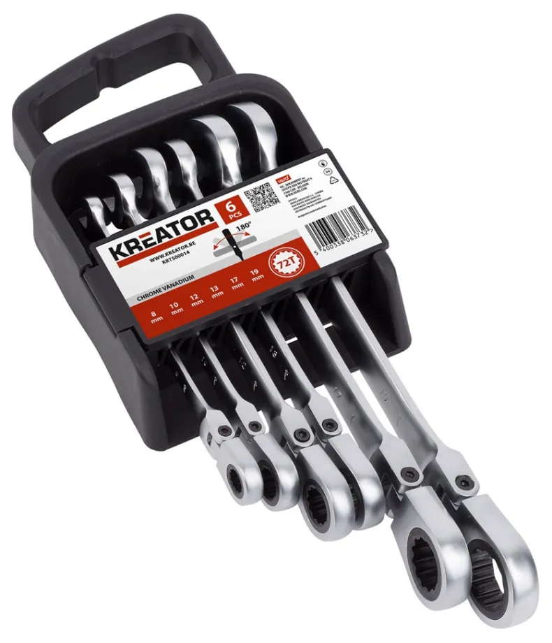 Ringratelsleutelset 6 stuks