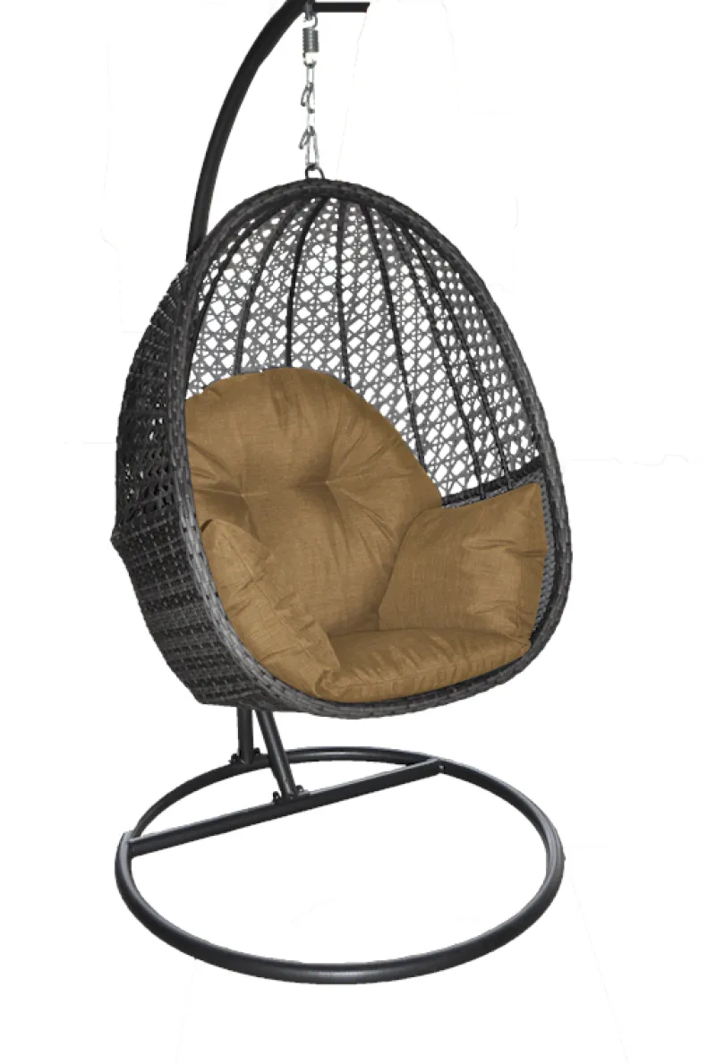 Rotan hangstoel grijs