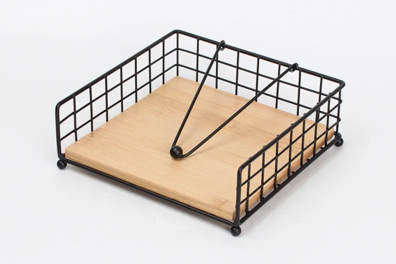 Servethouder zwart met bamboo