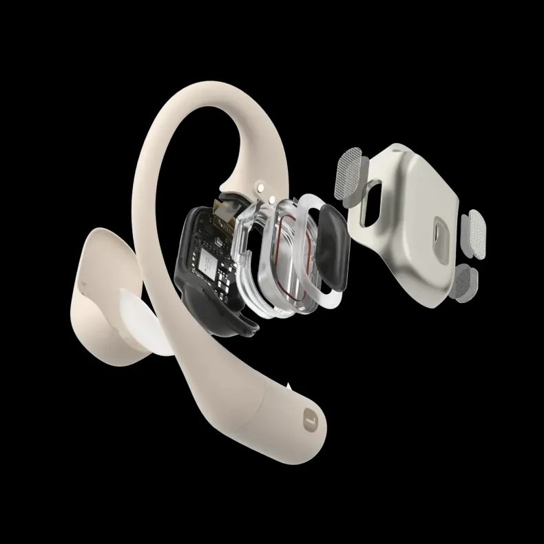 Shokz OpenFit Sport Koptelefoon  - Open Ear - Beige