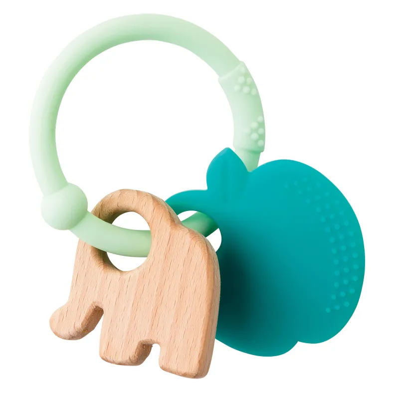 silicone houten bijtring appel