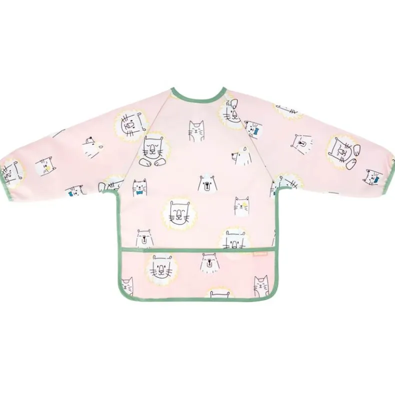 Slab lange mouw afwasbaar roze