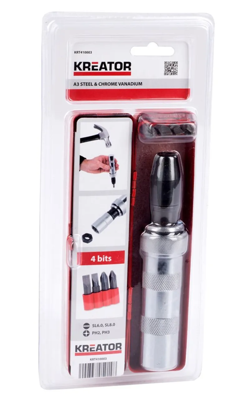 Slagschroevendraaier + 4 bits