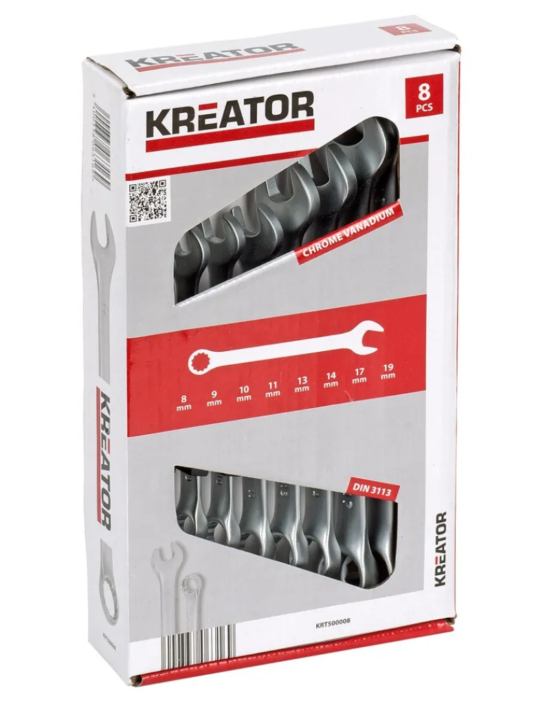 Sleutelset mix 8-19 mm 8 stuks