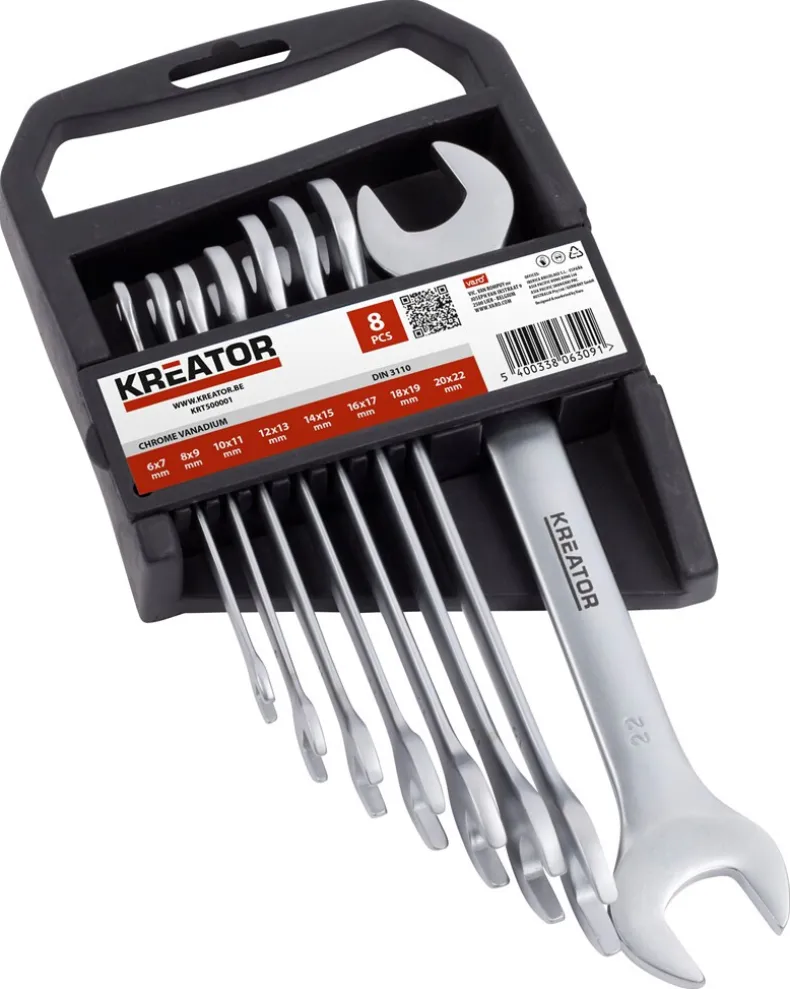 Sleutelset open 6-22 mm 8 stuks