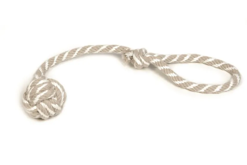 Slingerkoord met bal grijs / beige 50 cm