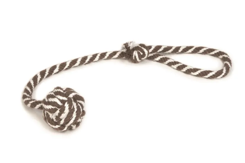 Slingerkoord met bal bruin / beige 50 cm
