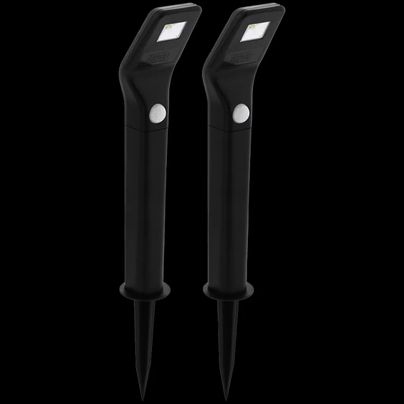 Solar LED lantaarn zwart 2 stuks