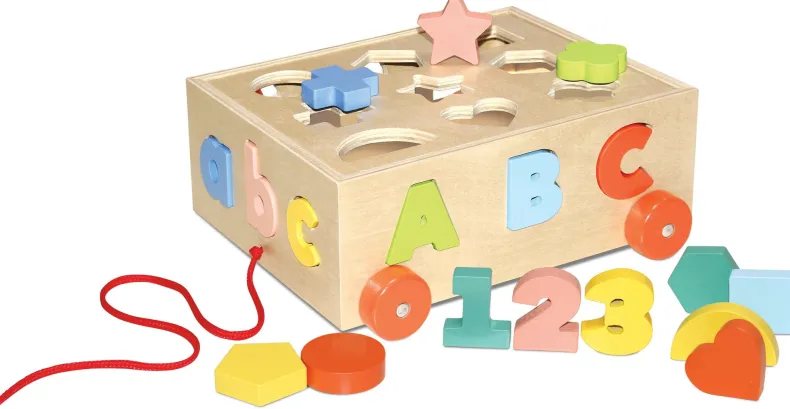 Sorteerwagentje met blokjes