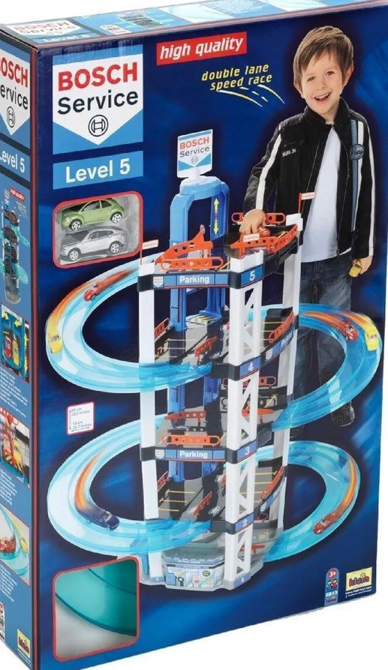 Speelgoed Parkeergarage Bosch Car Service Garage - Met 2 Auto's