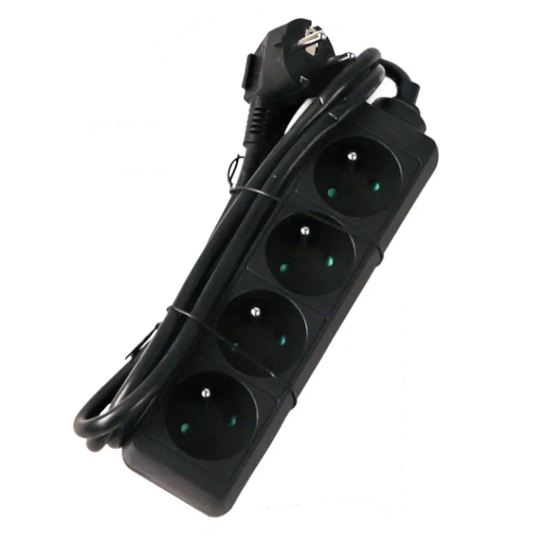 Stekkerblok met kabel 1,5 m zwart 4 x 16 A