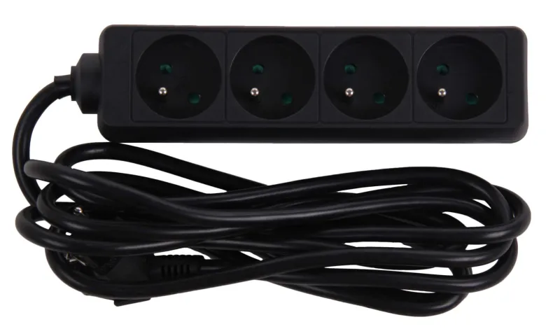 Stekkerblok met kabel 3 m zwart 4 x 16 A