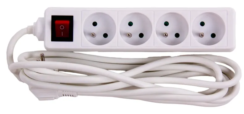 Stekkerblok met schakelaar en kabel 3 m wit