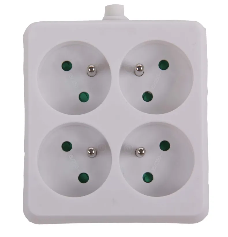 Stekkerblok vierkant wit 4 x 16 A