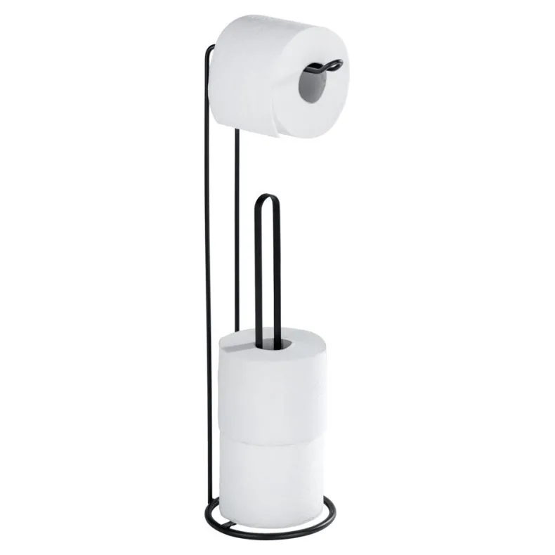 Wenko Lugano 2in1 Toiletrolhouder en reserverolhouder 54 cm - zwart