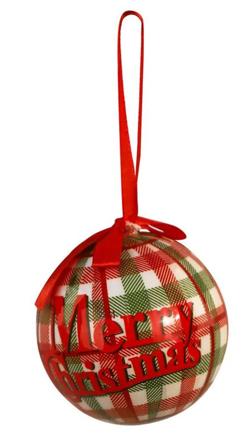 3x kerstbal geruit rood/groen