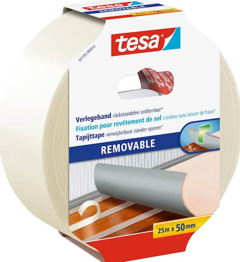 Tapijttape verwijderbaar 25 m x 50 mm