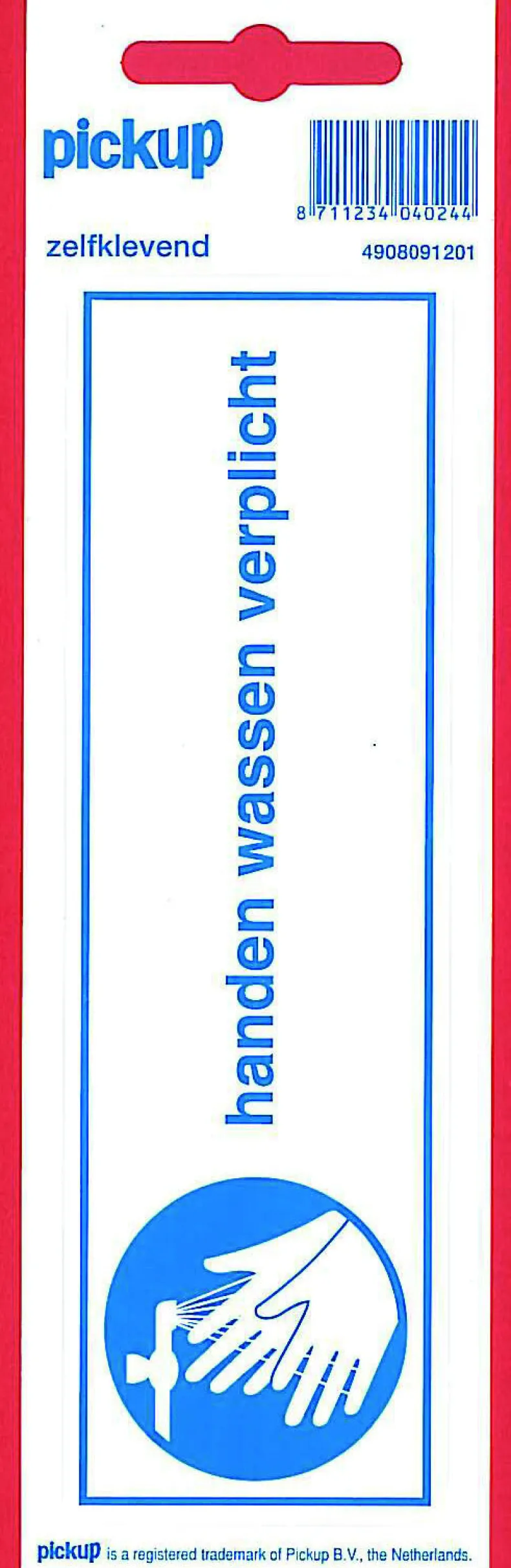 Pictogram handen wassen verplicht 19,4 x 5,7 cm
