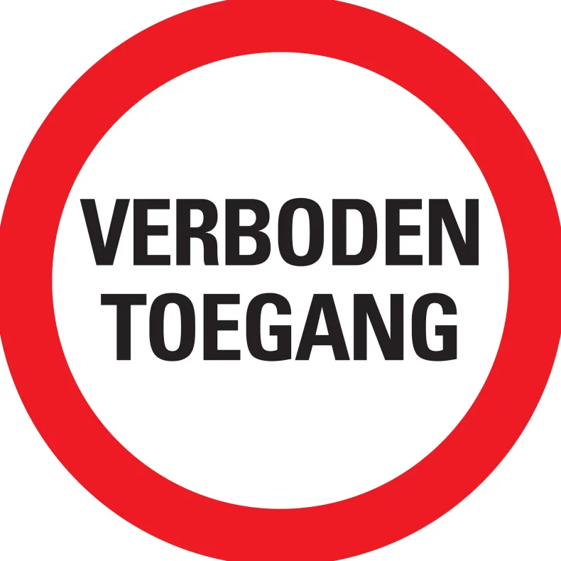 Pictogram verboden toegang 30 cm