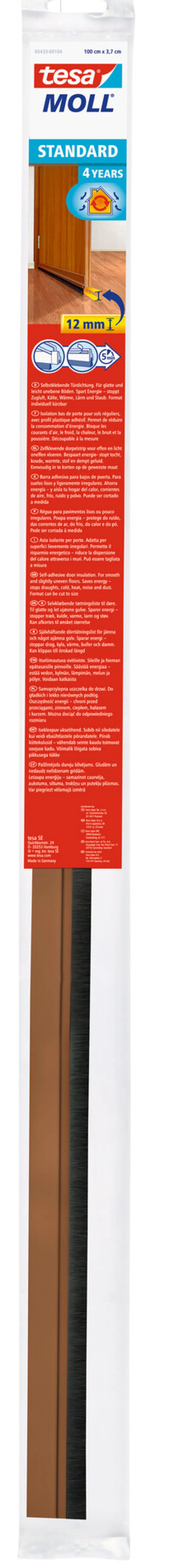 Tochtstrip 1 m x 37 mm bruin