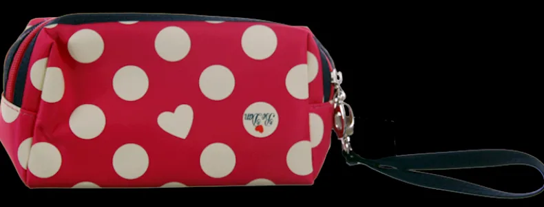 Toiletzak nylon roze / wit